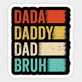 Retro Groovy Dada Daddy Dad Bruh Funny Fathers DaD Sticker